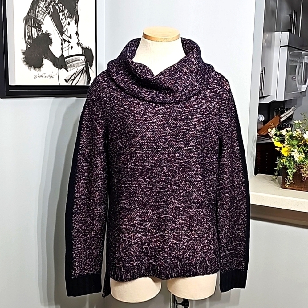 THE‎ LIMETED, cowl neck sweater. Variegated colors. Oversized small.